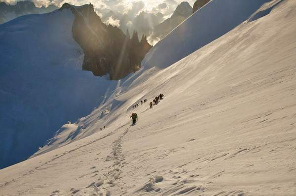 Salita al Monte Bianco. Foto Ferdinando Rollando.