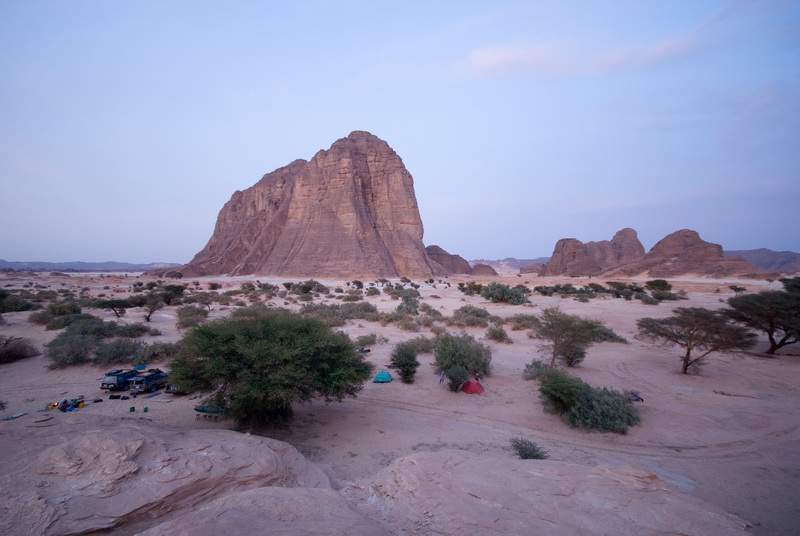 Niger, Djado, tramonto sulla Torre di Orida e le altre torri