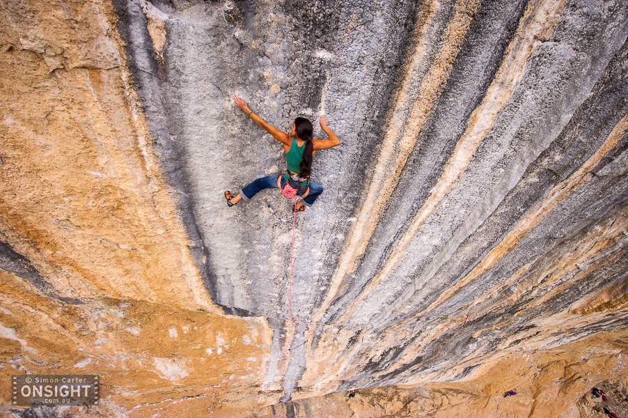 Daila Ojeda, Mind Control (8c+), Oliana, Catalunya, Spain.