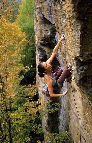 ClimbingGirls17-Olivia Hsu, Breakfast Burrito (5.10d), Drive-By Crag. Photo Simon Carter.