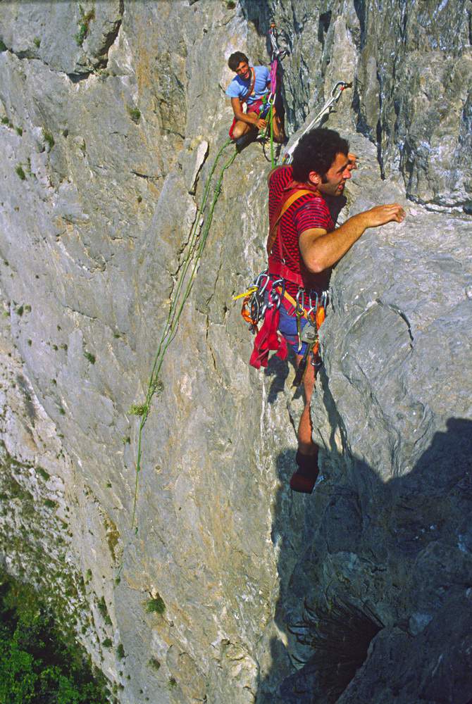 Valle di Susa, Parete di Catteissard, via del Risveglio, 19.7.1980, Roberto Bonelli sulla 3a L