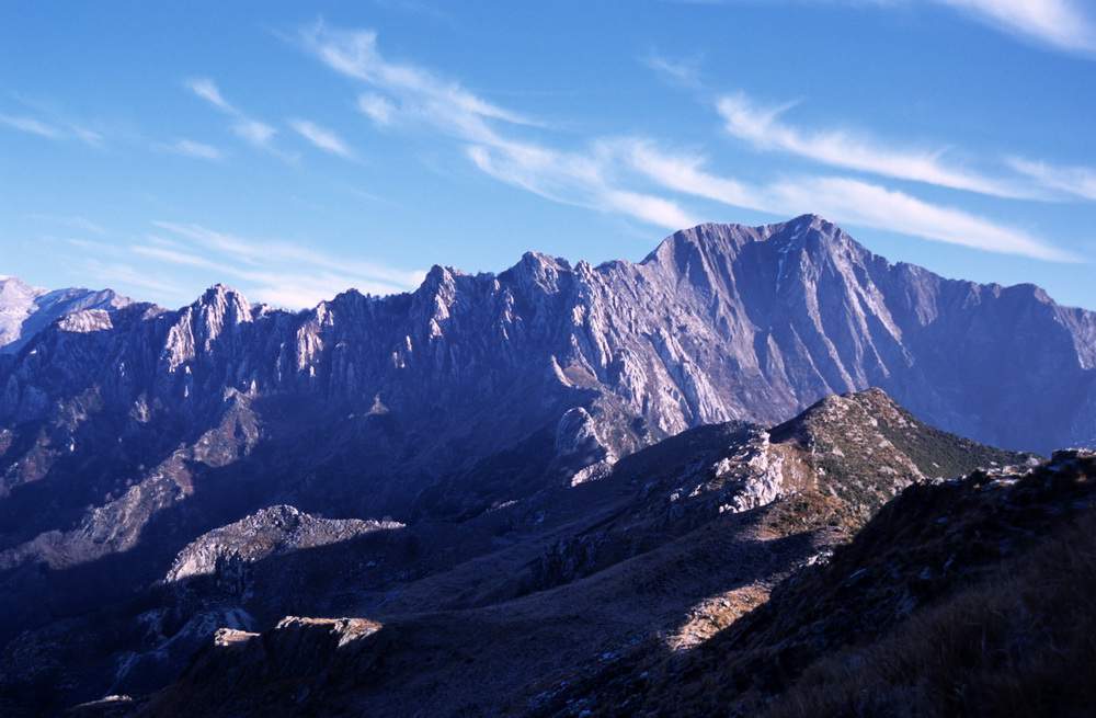 Monte Altissimo e Monte Sella dai Prati del Pasquilio , Alpi Apuane