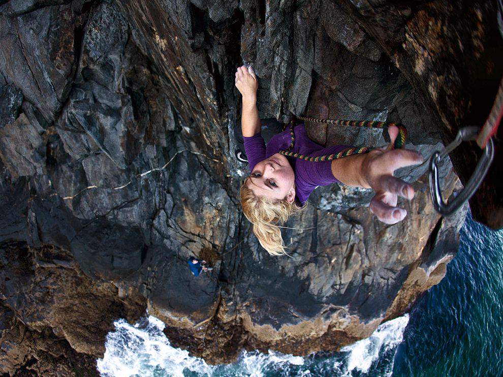 ClimbingGirls-23-hazel climbing at acadia national park